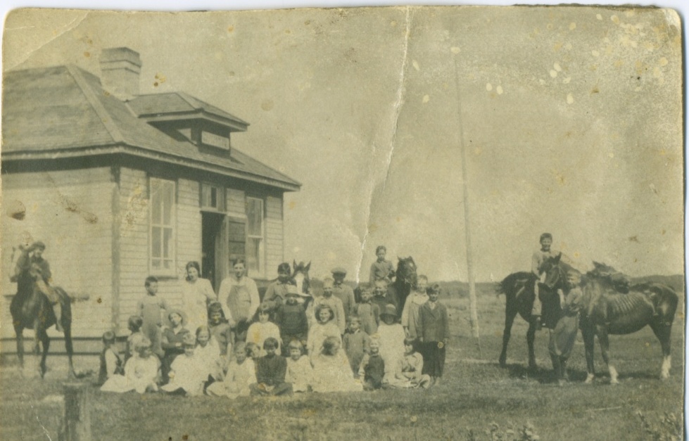 Picture School with kids and horses that was in  Pakulak-Woloschuk collection